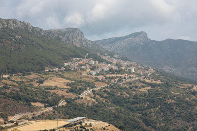 High angle view of townscape against sky
