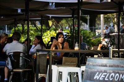 People sitting in restaurant