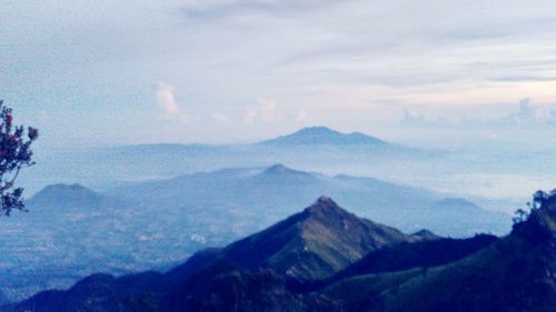 Scenic view of mountains against sky