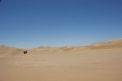 Scenic view of desert against clear sky