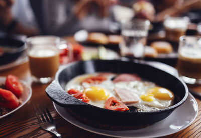 Close-up of food on table