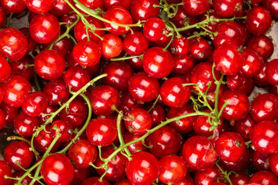 Full frame shot of red cherries