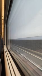 View of train through window