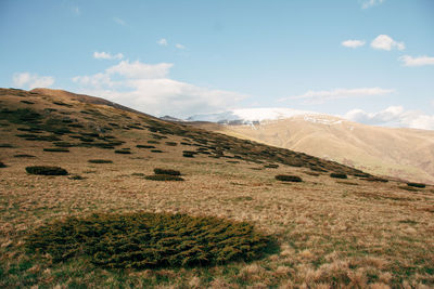 Scenic view of mountains against sky