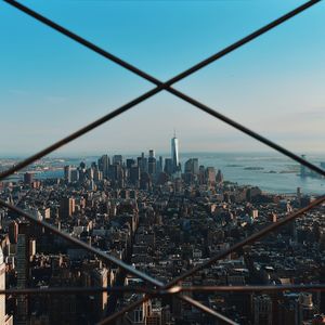 Manhattan against sky seen from empire state building