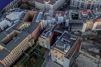 High angle view of city