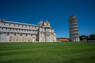 Beautiful city of pisa with the leaning tower of pisa