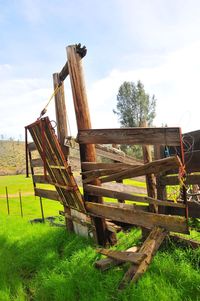 View of farm against sky