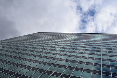 Low angle view of modern building against sky