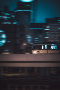 Blurred motion of train