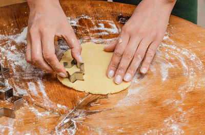 Preparation of sweet biscuits in the shape of star of david