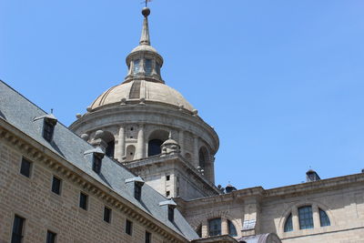 Low angle view of historic building against clear sky