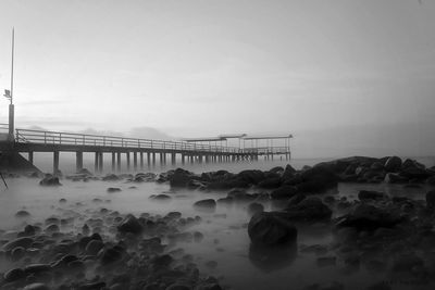 View of bridge over sea against sky