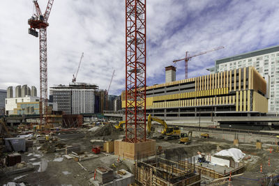 Construction site against sky