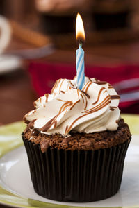 Close-up of cake on table