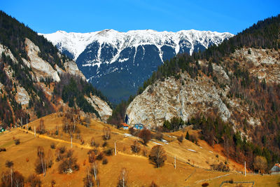 Idyllic shot of mountains against clear sky