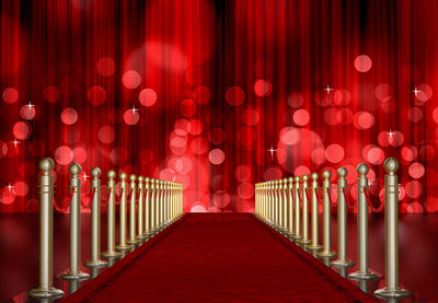 Illuminated lights at red carpet event