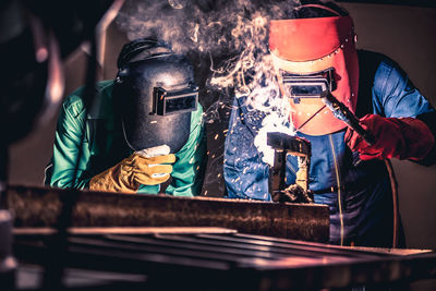 Man working on table