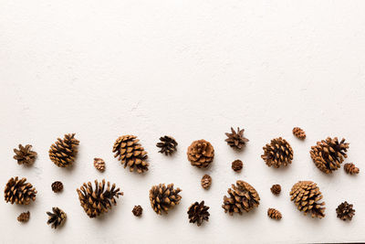 High angle view of coffee against white background