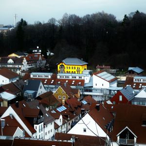 High angle shot of townscape