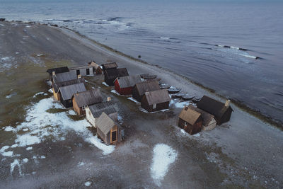 High angle view of sea