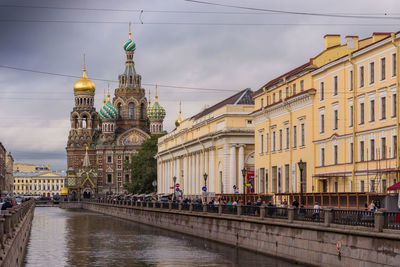 View of buildings in city against sky