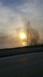 Country road at sunset