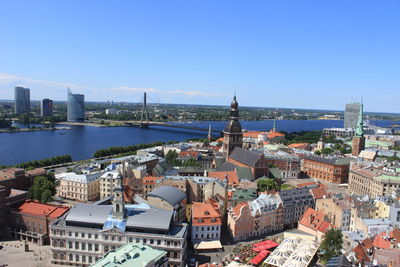 High angle view of cityscape