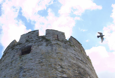 Low angle view of fort against sky