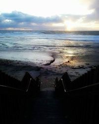 Scenic view of sea at sunset