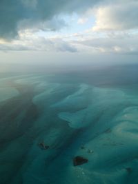 Aerial view of sea against sky