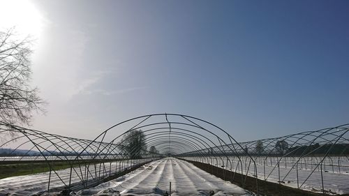 Fence against clear sky