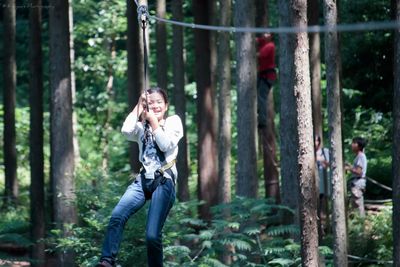 People in forest