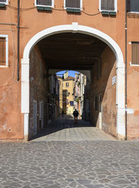 Empty corridor of historic building