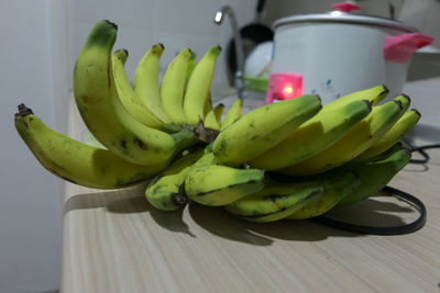 Close-up of fruits on table at home