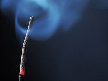 Close-up of burning incense