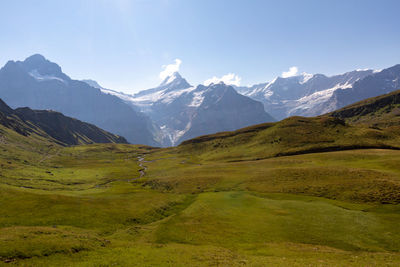 Scenic view of mountains against sky