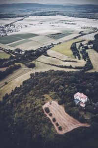 High angle view of agricultural field