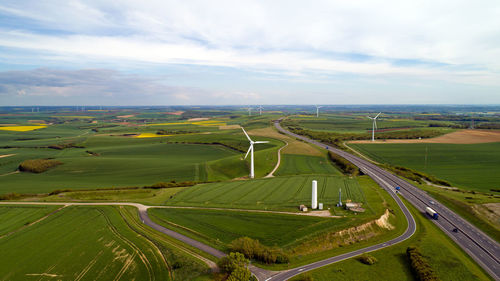 Aerial view of landscape against sky