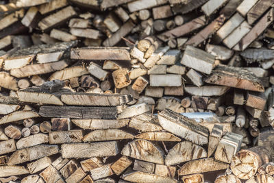 Full frame shot of firewood