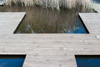 Wooden pier on lake