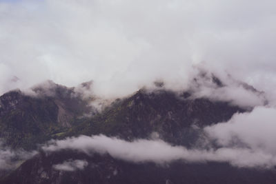 Low angle view of mountains against sky