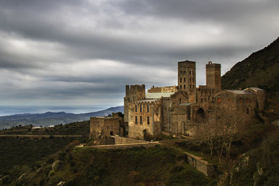 Sant pere de rodes monastery close to the coast in catalonia