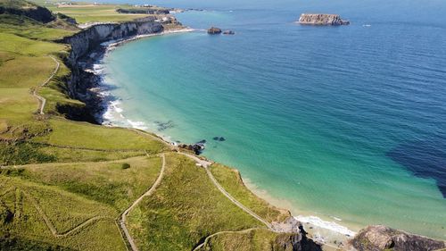 High angle view of sea shore