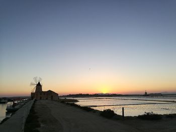 Suspension bridge at sunset