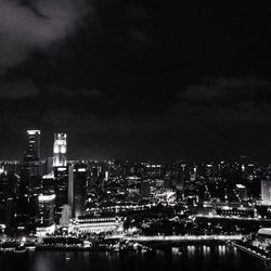 Illuminated cityscape at night