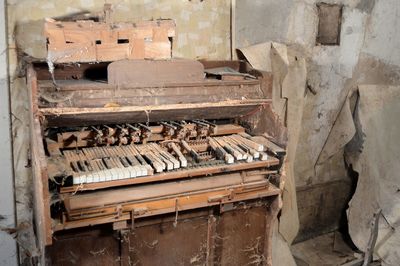 Old piano in a decomposting rectory in germany