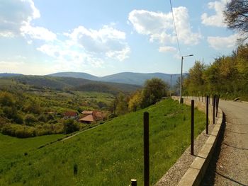 Scenic view of field against sky