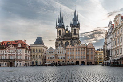 View of cathedral in city against sky