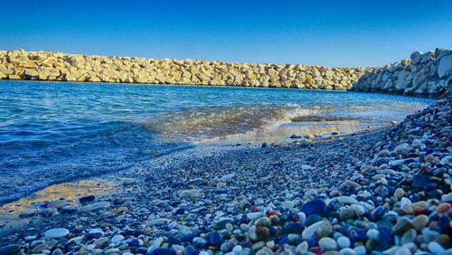 Surface level of pebble beach